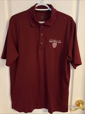 Men's University of Waterloo Maroon Polo Shirt